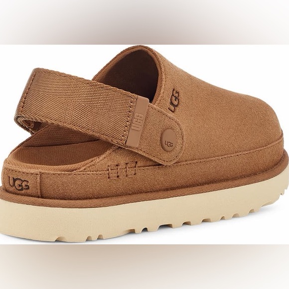 UGG Goldenstar Clog Womens 12 Chestnut Platform Shoes Warm Casual Clogs NWOB - Picture 3 of 13